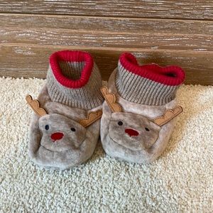 Christmas reindeer baby slippers